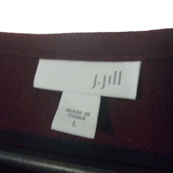 J. Jill Shift Pullover Dress Long Slve Pockets Midi Tunic Swing Striped Casual L - Picture 4 of 12